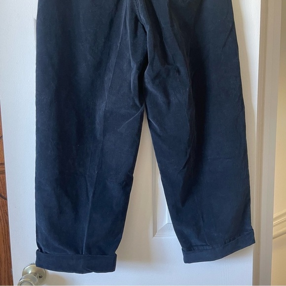 New Free People Velvet Pleated Pants Size 8 Loose Fit Mid Rise Trousers Black - Picture 7 of 17